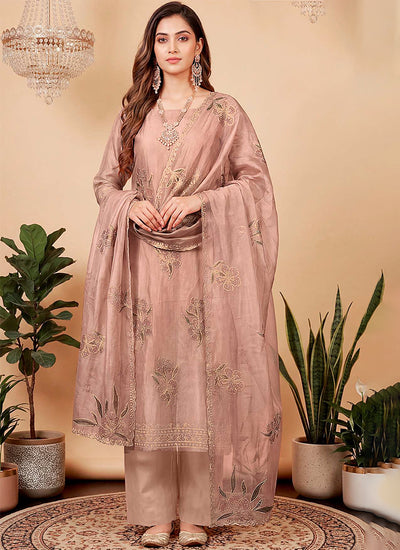 Rose Pink Embroidered Salwar Kameez