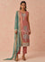 Orange And Green Embroidery Salwar Kameez Suit