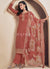 Orange Embroidered Pakistani Pant Style Suit