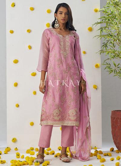 Pink Embroidery Salwar Suit