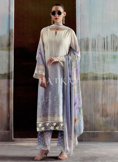 Lavender Ombré Embroidered Salwar Kameez