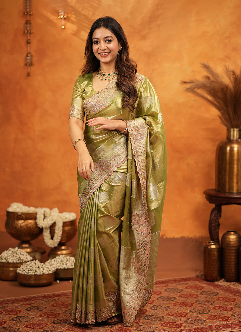Buy Green Wedding Saree