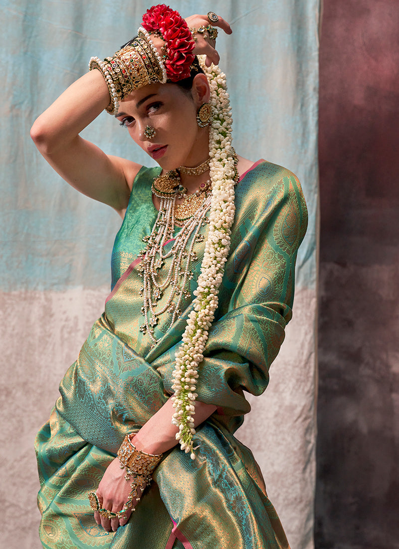 Buy Green Women Saree In Canada