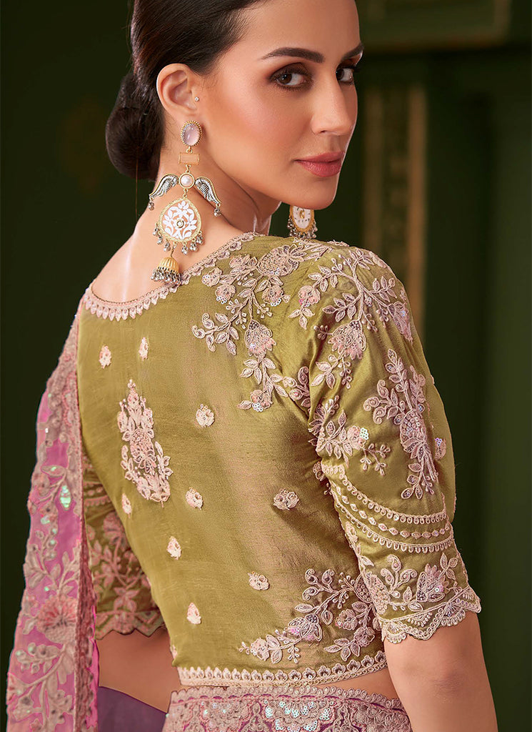 Buy Lavender Wedding Saree
