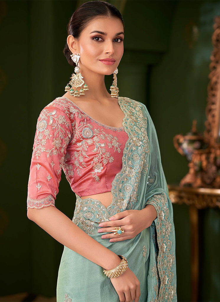 Buy Blue Designer Saree