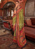 Lime Red Traditional Silk Saree