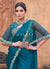 Turquoise Embroidery Wedding Saree