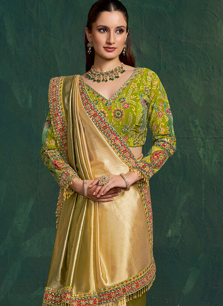 Buy Lime Green Saree