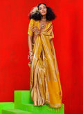 Yellow Handloom Silk Saree