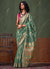 Green And Pink Zari Brocade Woven Handloom Silk Saree