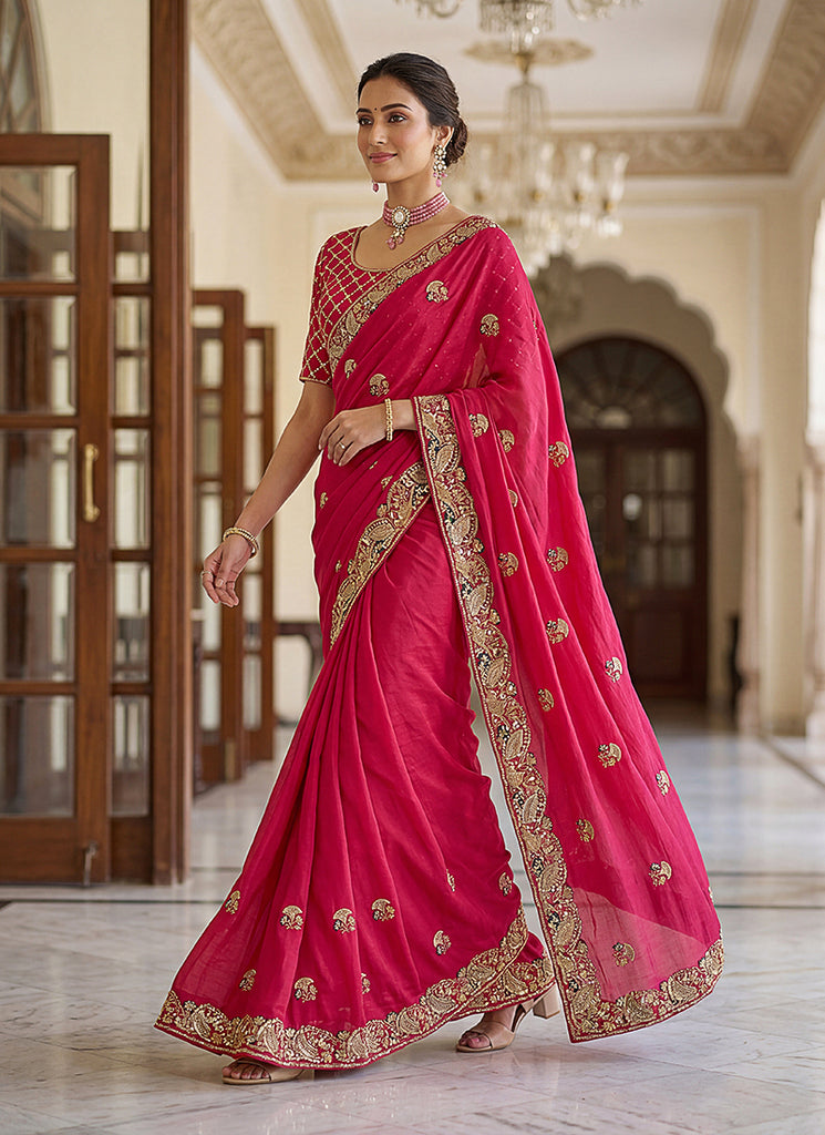 Buy Red Wedding Saree Online In USA