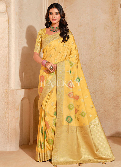 Yellow Traditional Silk Saree