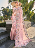 Light Pink Multi Embroidery Saree