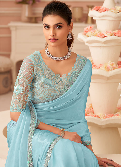 Buy Party Wear Chiffon Saree
