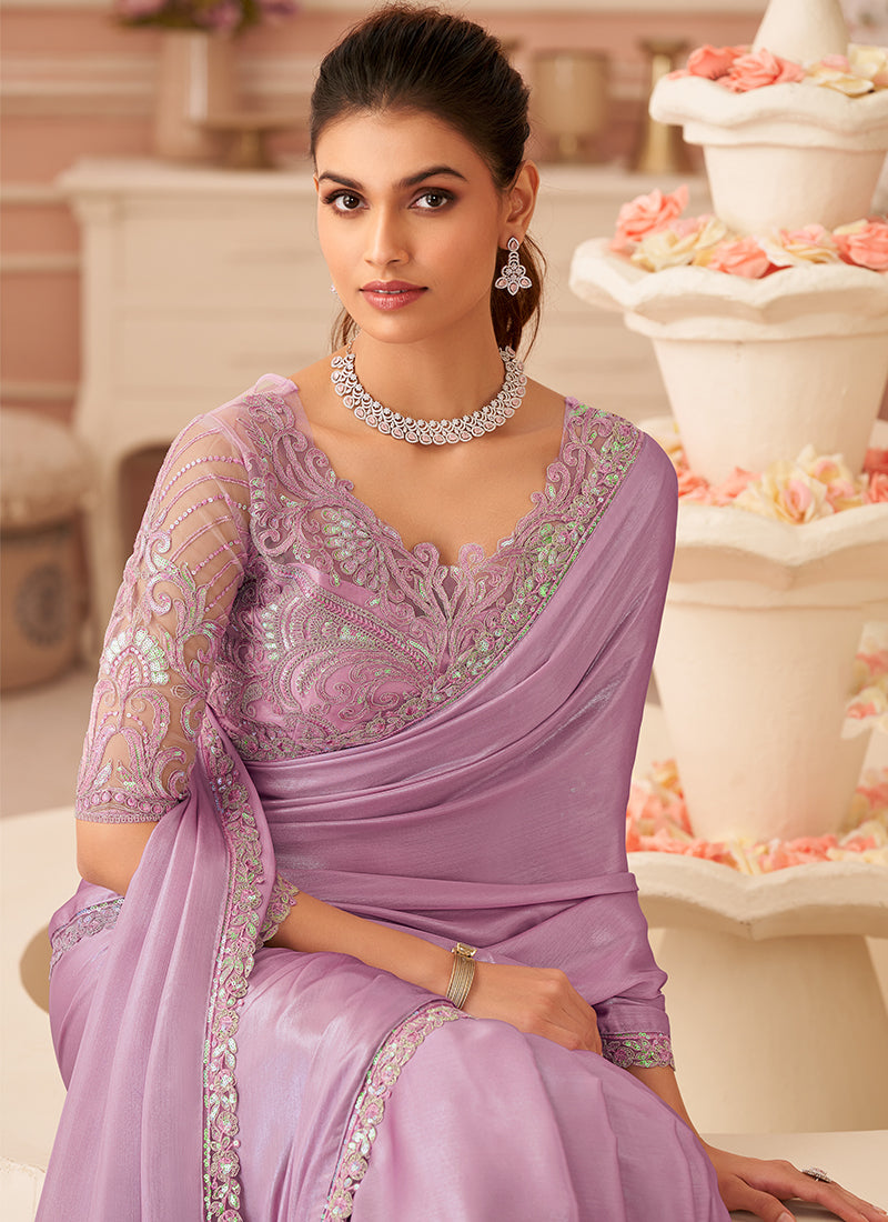 Buy Party Wear Chiffon Saree