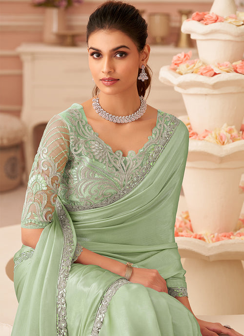 Buy Party Wear Chiffon Saree