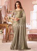Champagne Gold Designer Embroidered Saree