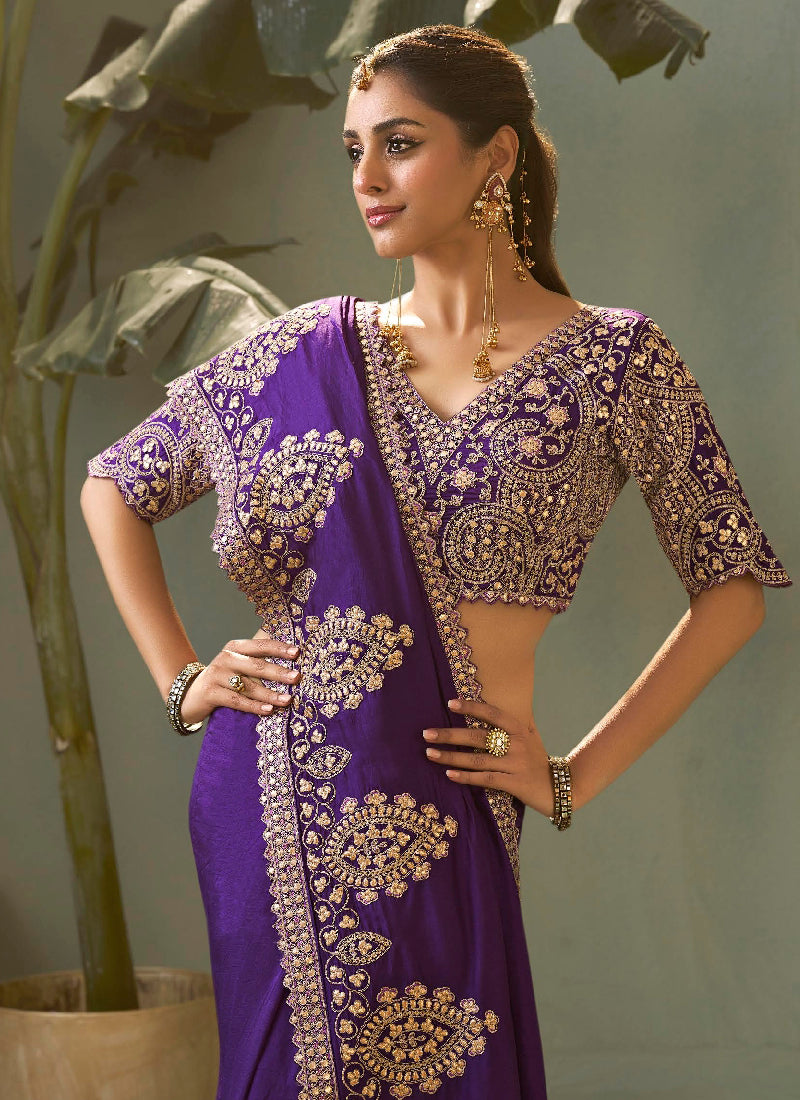 Buy Embroidered Saree with Blouse