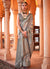 Grey Digital Printed Silk Saree