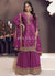 Purple Embroidered Sharara Suit