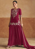 Magenta Short Kurti And Sharara