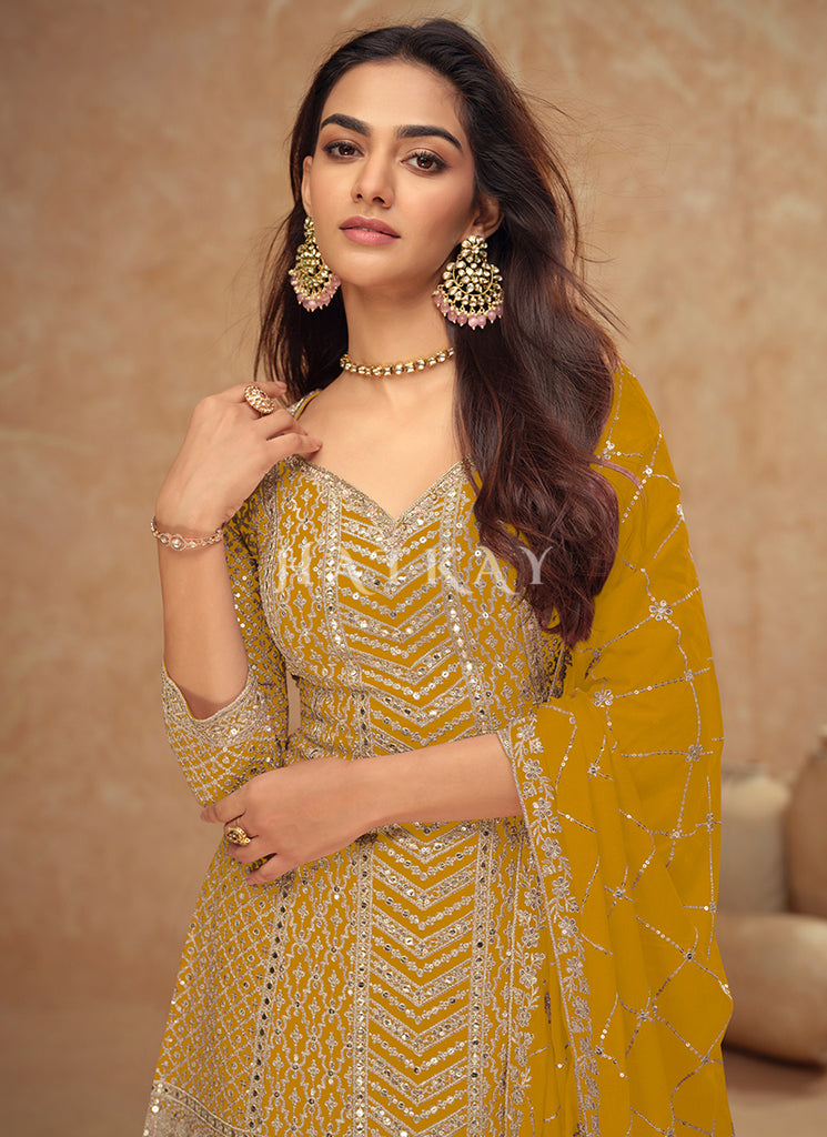Buy Yellow Sharara Suit