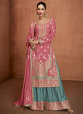 Pink Multi Embroidered Sharara Suit