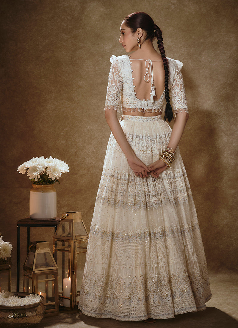 Cream Beige Traditional Wedding Lehenga Choli