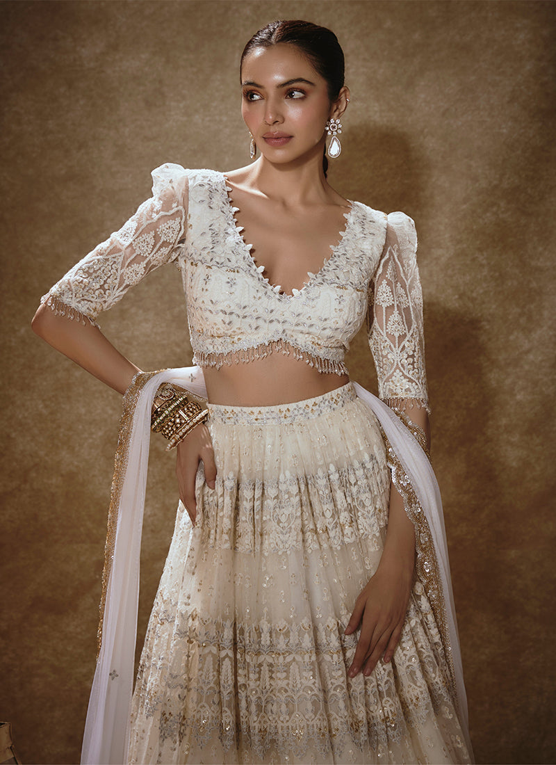 Cream Beige Traditional Wedding Lehenga Choli