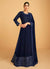 Navy Blue Sequence Embroidered Anarkali Suit
