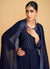 Navy Blue Sequence Embroidered Anarkali Suit