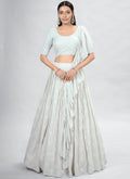 Off White Sequence Embroidery Wedding Lehenga Choli