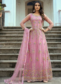 Light Pink Multi Embroidery Traditional Anarkali Suit