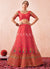 Red And Sea Green Multi Embroidered Traditional Lehenga Choli