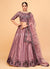 Mauve Sequence Embroidered Wedding Silk Lehenga Choli