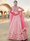 Blush Pink Multi Embroidery Festive Anarkali Gown