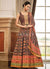 Brown Prints And Embroidered Traditional Indian Gown