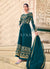 Turquoise Embroidered Slit Style Anarkali Suit