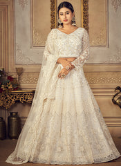 Off White Embroidery Designer Wedding Lehenga Choli