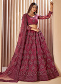 Rani Pink Embroidered Wedding Lehenga Choli