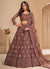 Mauve Crystal Embroidered Wedding Lehenga Choli