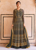 Dark Green Embroidered Anarkali Lehenga