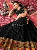 Buy Lehengas In Illinois | Black And Red Multi Embroidered Traditional Lehenga Choli