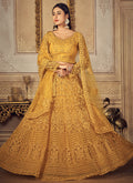 Mustard Yellow Embroidery Designer Wedding Lehenga Choli