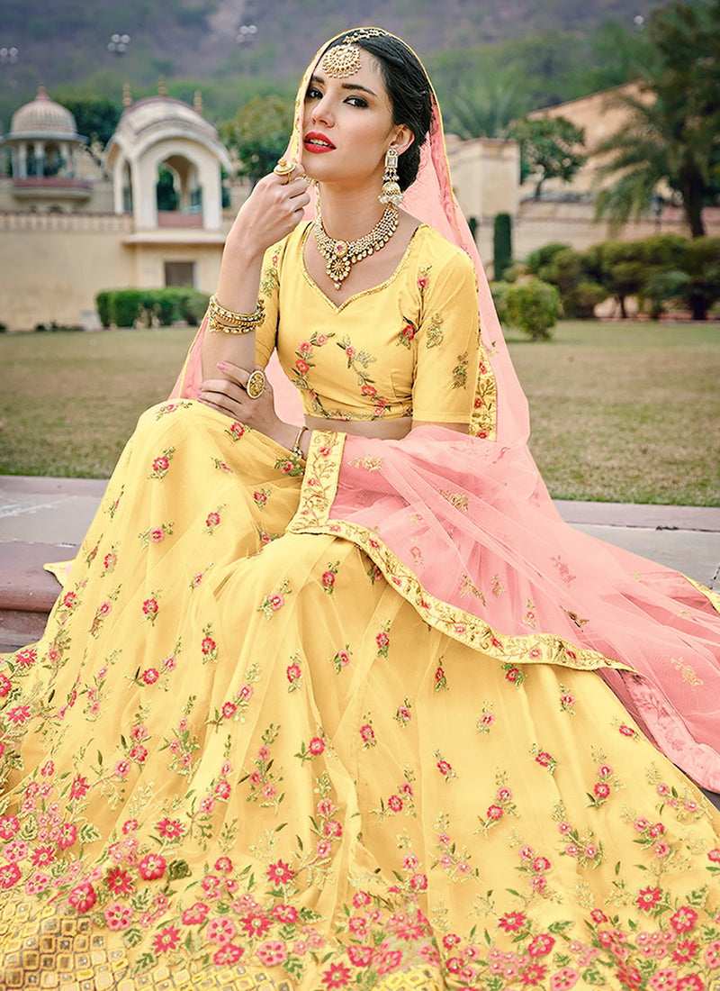 mustard yellow lehenga for haldi or mehendi | Yellow lehenga for haldi,  Haldi outfits, Haldi ceremony outfit