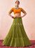 Green And Orange Multi Embroidered Traditional Lehenga Choli