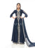 Dark Blue Zari Embroidered Slit Style Anarkali Pant Suit