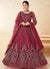 Cherry Red Embroidered Net Anarkali Dress
