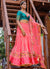 Pink And Turquoise Multi Embroidery Silk Lehenga Choli