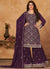 Purple Embroidery Festive Gharara Style Suit